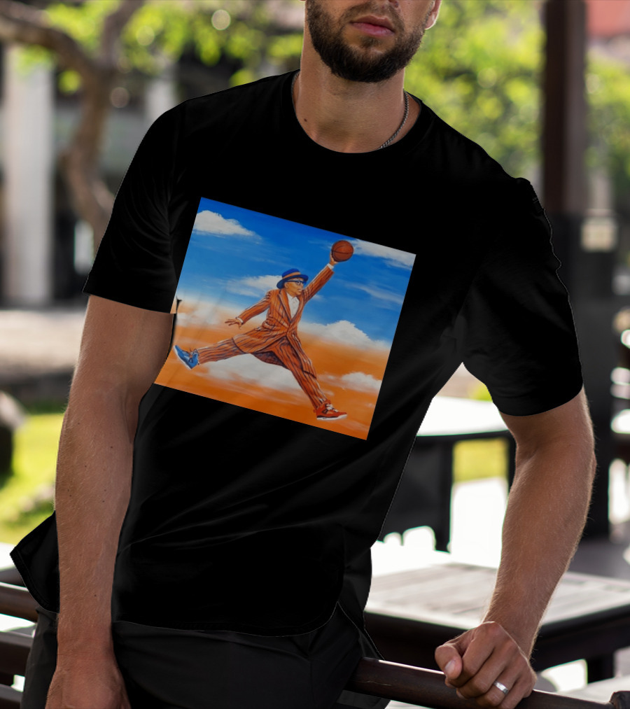 Spike Lee Jumping Basketball Air Jordan Jumpman Striped Suit Sky Sneakers T-Shirt