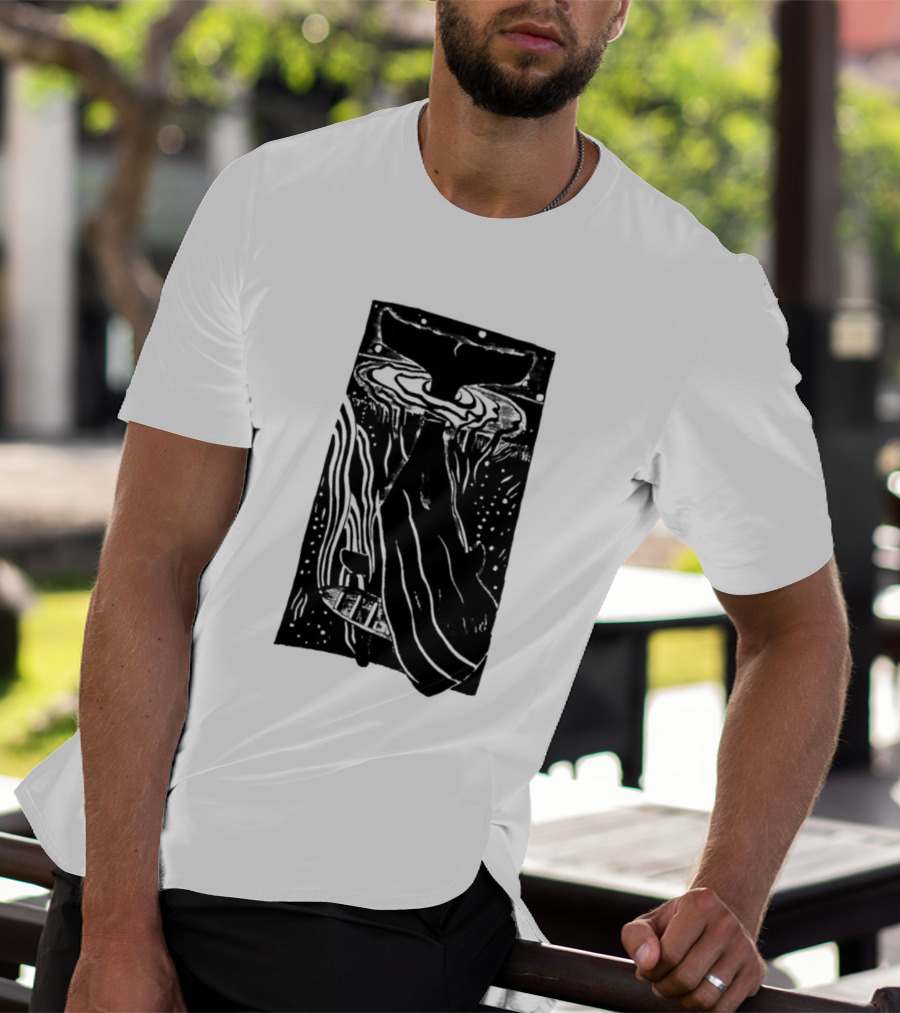 American Traditional Moby Dick Vintage Tattoo Style Whale Ocean Nautical T-Shirt