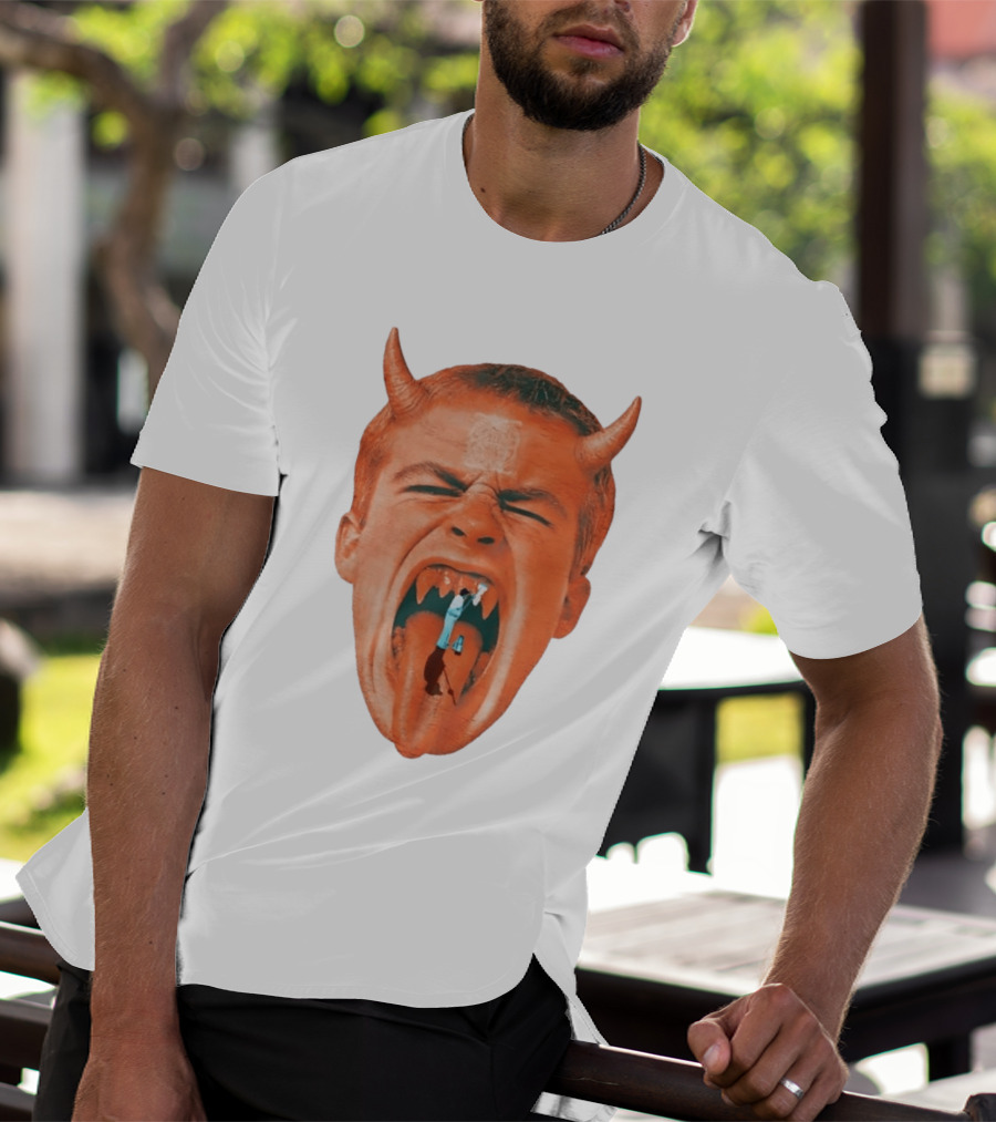 Cleaner Inside Devil Horned Head Yelling T-Shirt