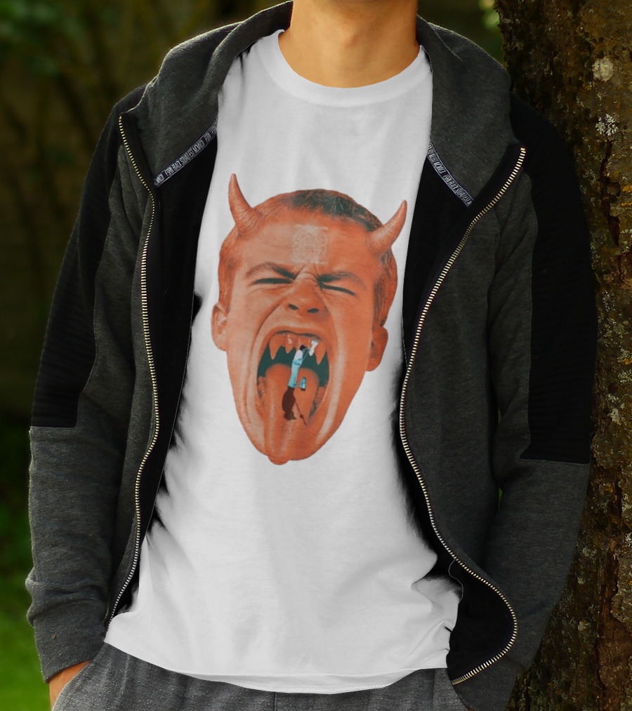 Cleaner Inside Devil Horned Head Yelling T-Shirt