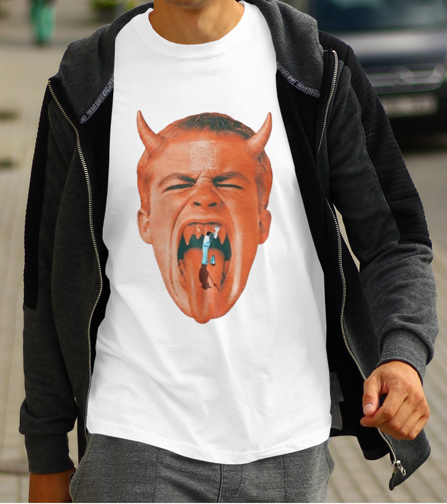 Cleaner Inside Devil Horned Head Yelling T-Shirt