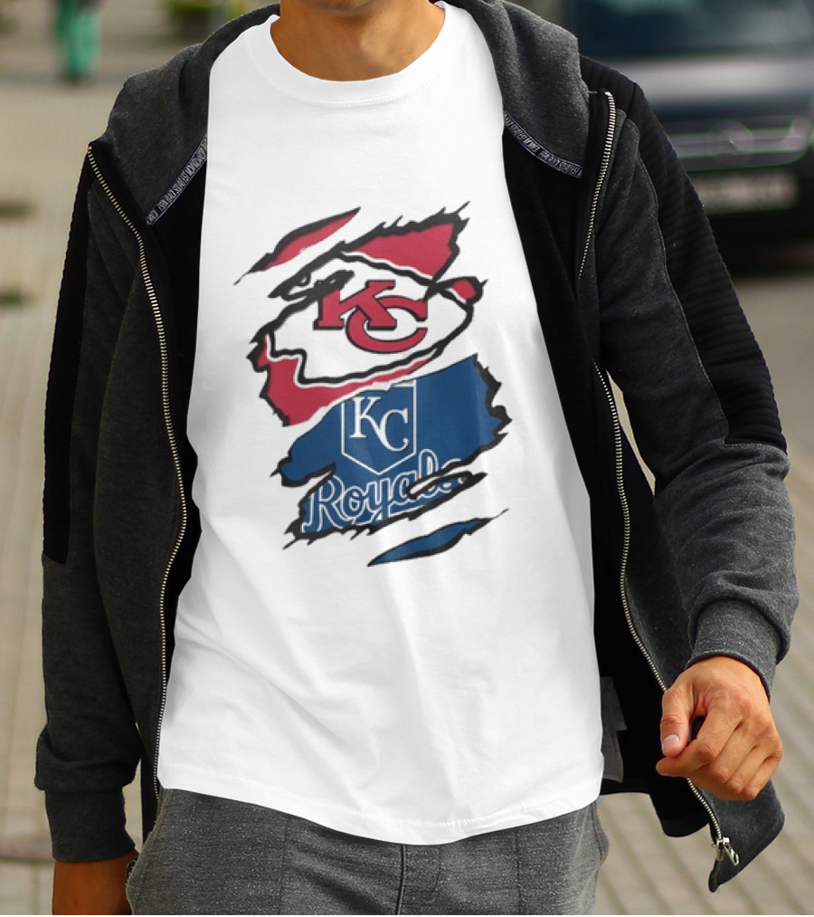 Kansas City Chiefs Royals KC Sports Crossover Beneath The Surface T-Shirt
