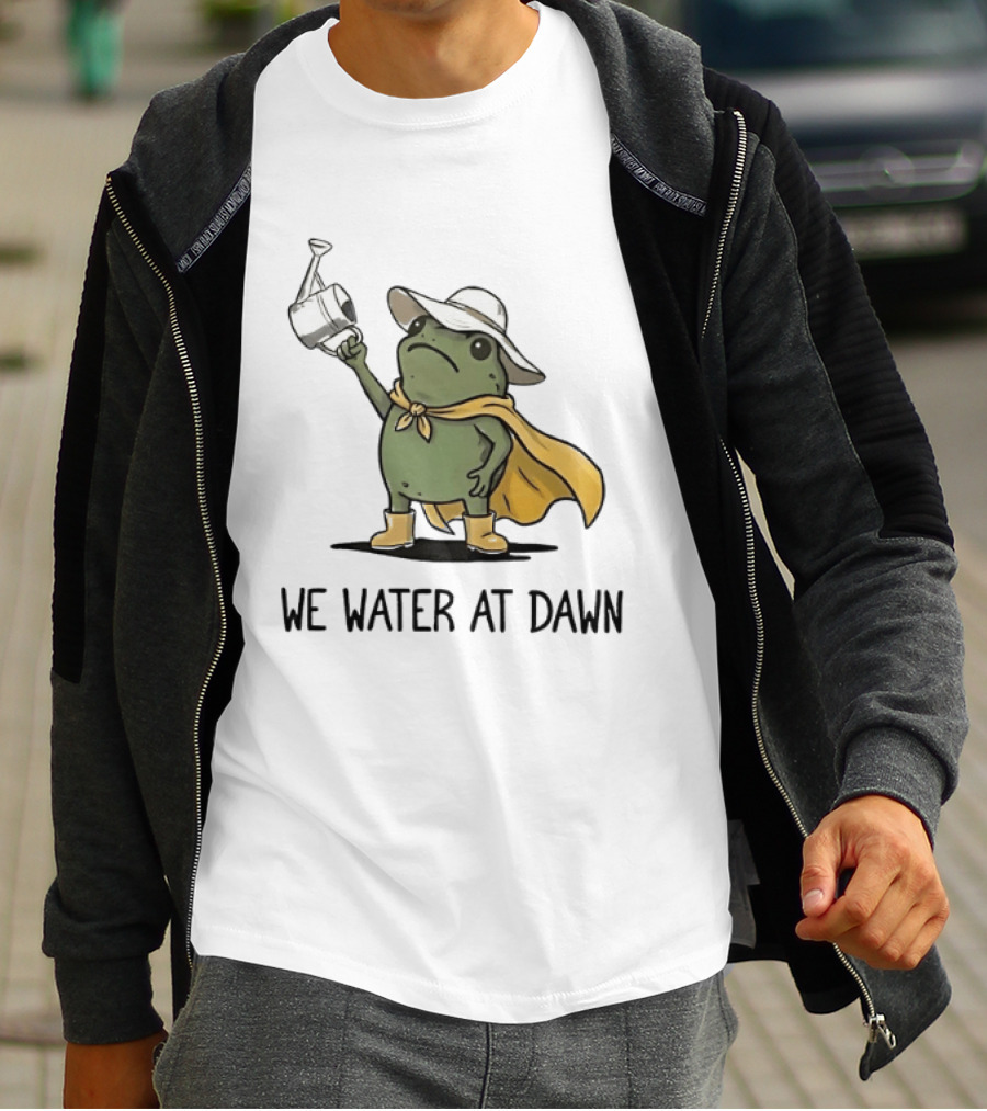 Frog We Water At Dawn Yellow Cape And Hat T-Shirt