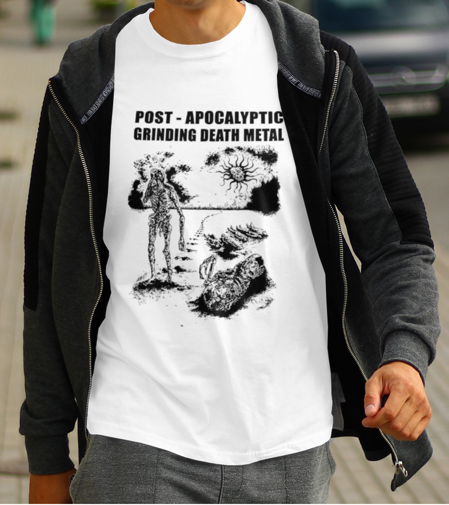 Post Apocalyptic Grinding Death Metal Apocalypse Survival Scene T-Shirt