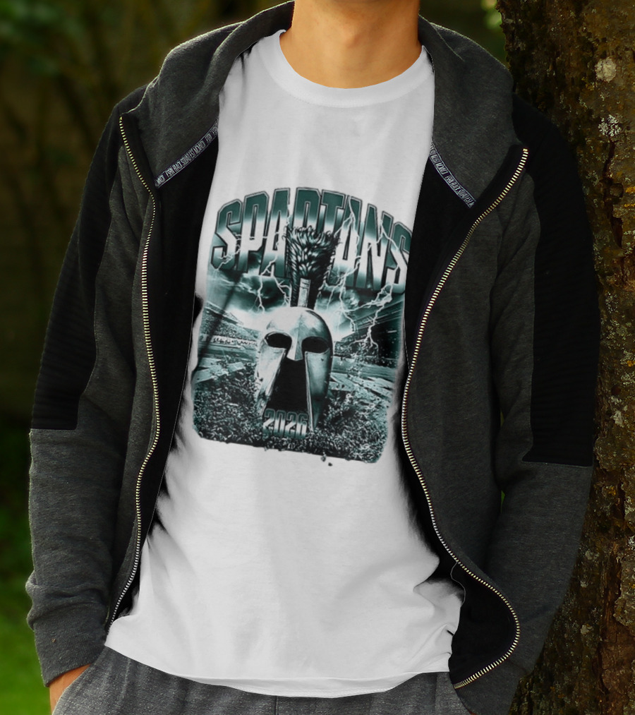 Michigan State Spartans 2026 Mask With Lightning Stadium T-Shirt
