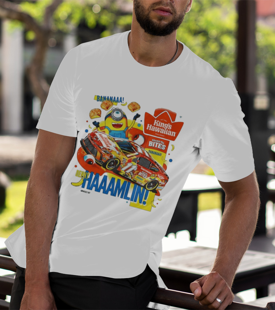 Minions Bananaa With Denny Hamlin King's Hawaiian Shake 'n Bites Racing 2026 T-Shirt