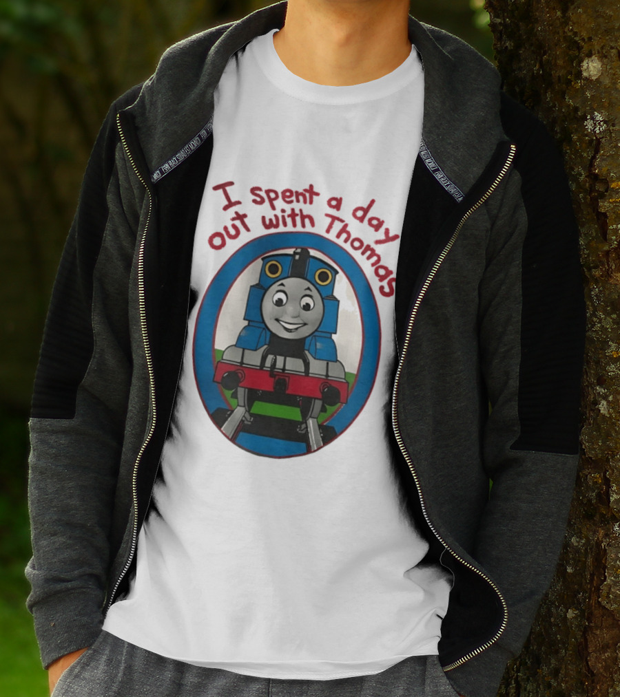 I Spent A Day Out With Thomas The Tank Engine Oval Frame T-Shirt