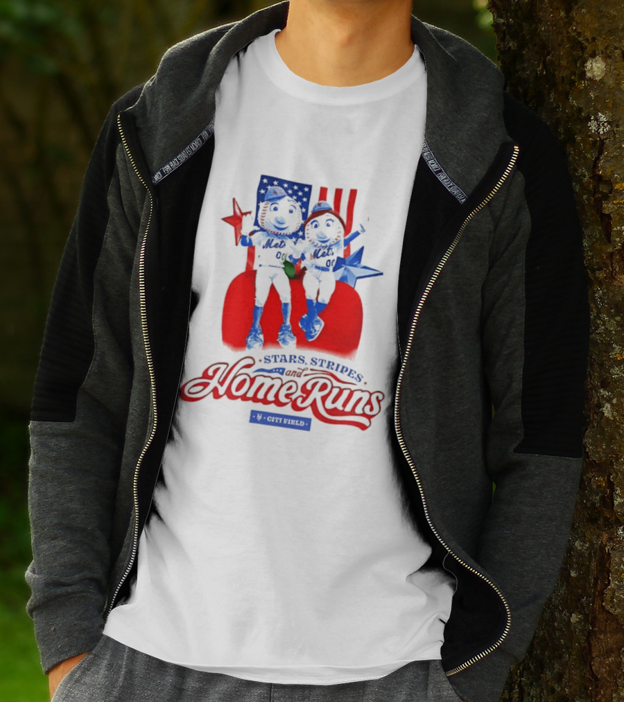 New York Mets Stars Stripes Home Runs Mr Met America T-Shirt