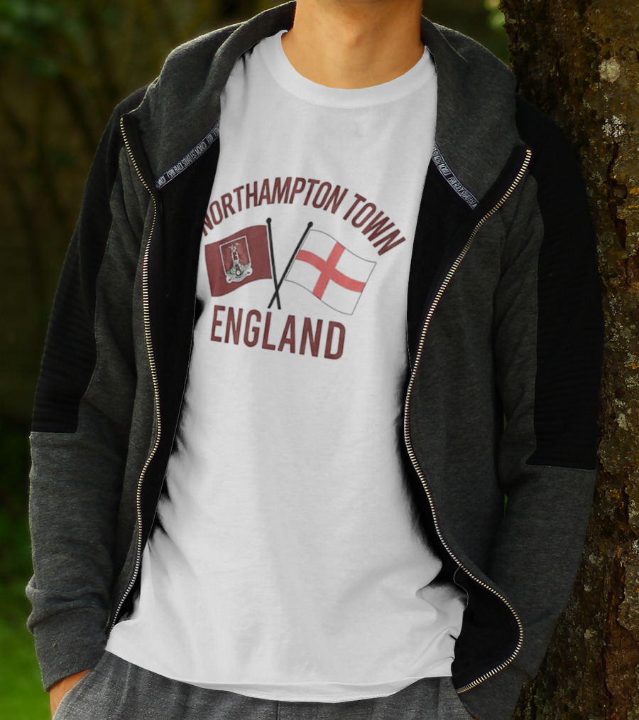 Northampton Town England Flag Red Cross Flag T-Shirt