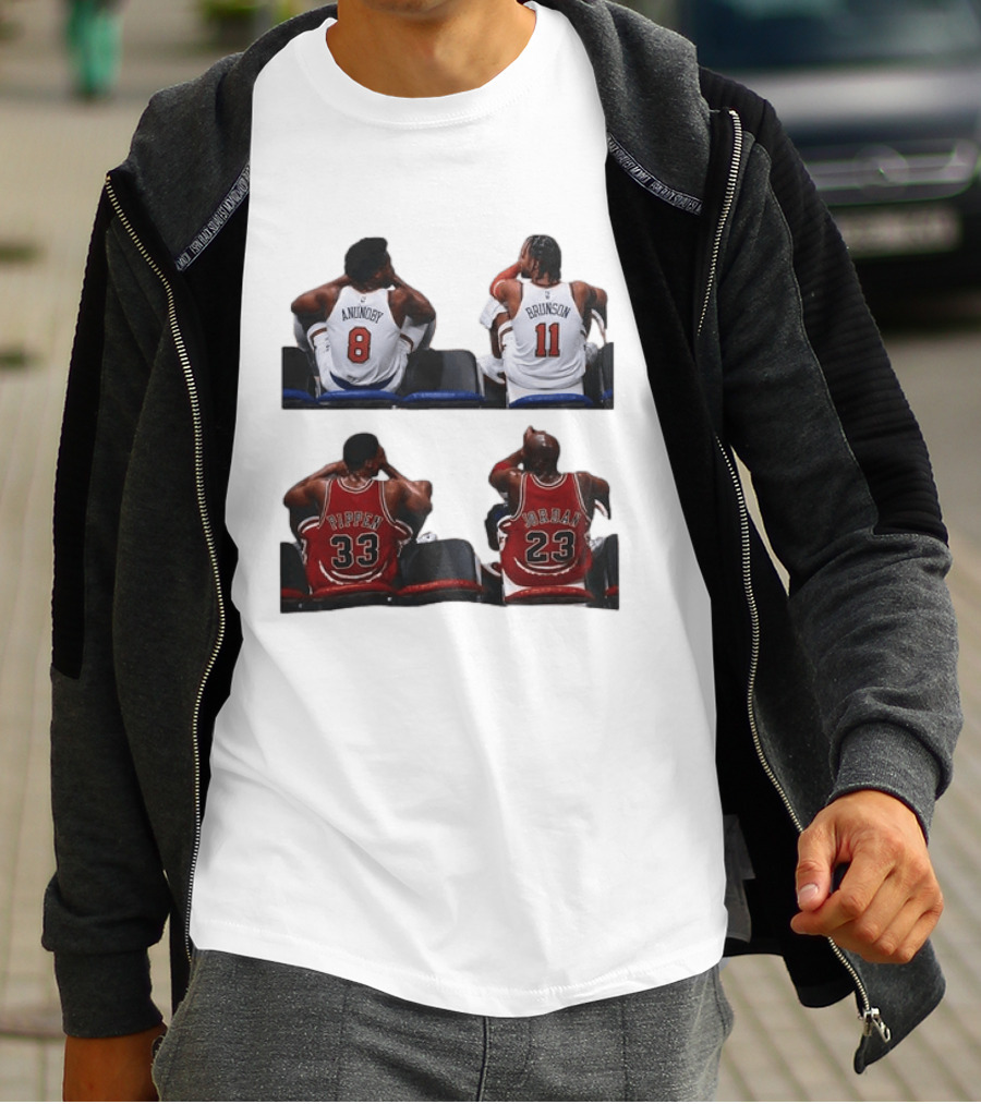 OG Anunoby Jalen Brunson Knicks Scottie Pippen Michael Jordan Bulls Legends 23 33 11 8 T-Shirt
