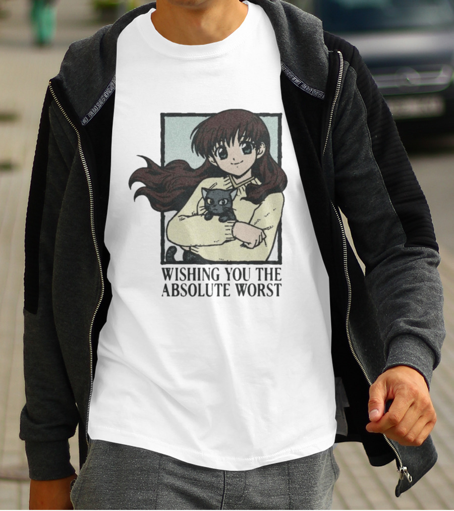 Wishing You The Absolute Worst Anime Girl Cat Scene T-Shirt