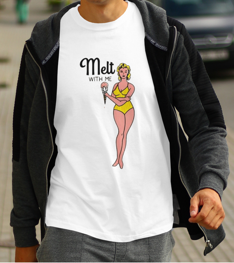 Melt With Me Pinup Girl Ice Cream Summer Poolside Women T-Shirt