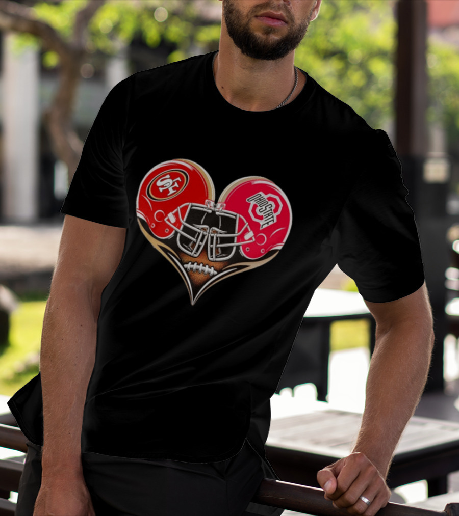 49Ers Ohio State Buckeyes Helmet Heart Love T-Shirt