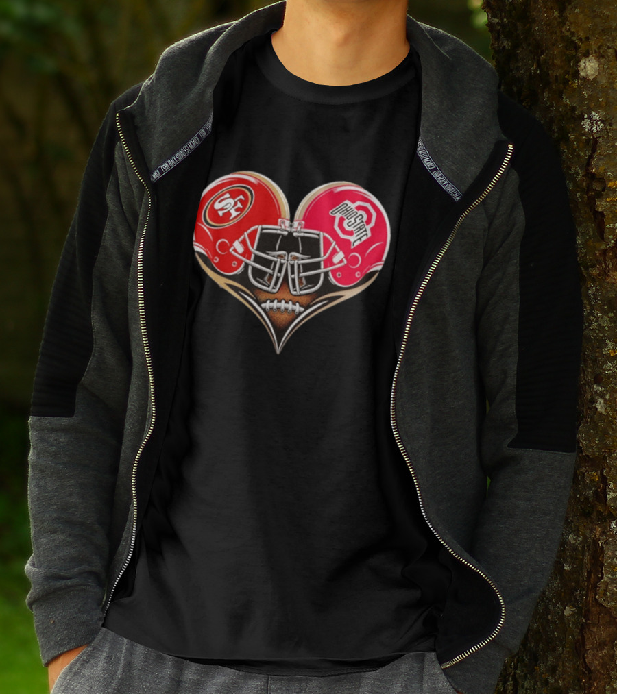 49Ers Ohio State Buckeyes Helmet Heart Love T-Shirt