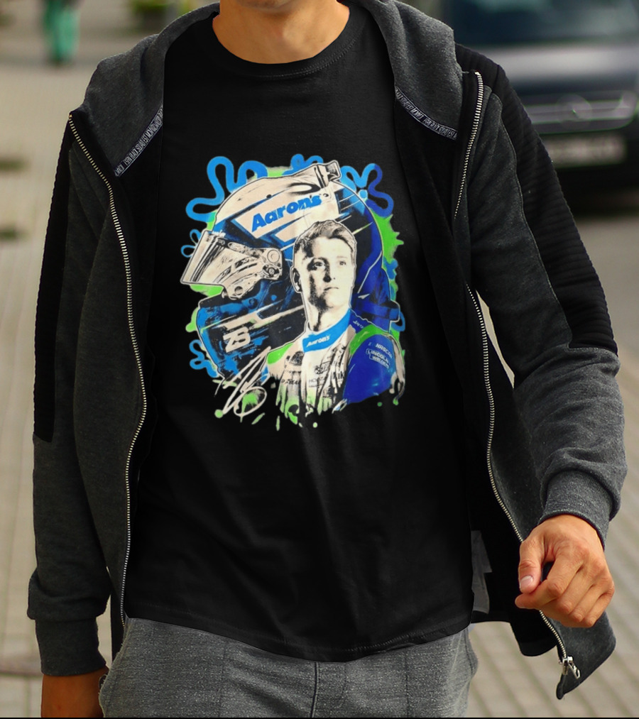 Aaron's NASCAR Lincoln Welder Ford 23 Driver Portrait Helmet Racing T-Shirt