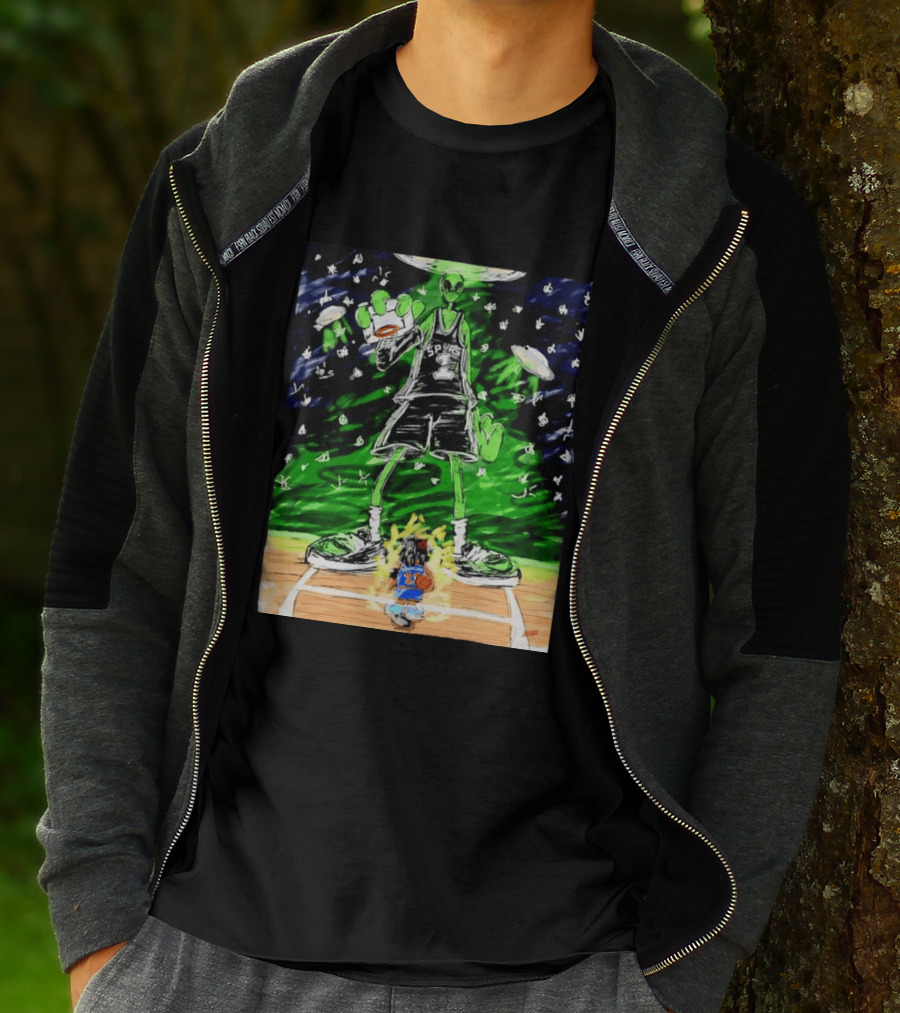 Victor Wembanyama Alien San Antonio Spurs Vs Jalen Brunson New York Knicks NBA Showdown T-Shirt