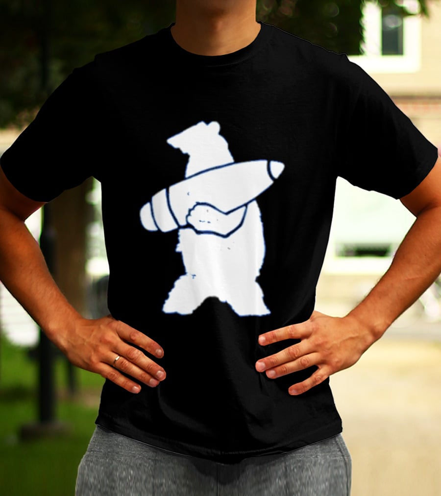 California Republic Bear Holding Bullet Munitions Military Tactical Morale T-Shirt