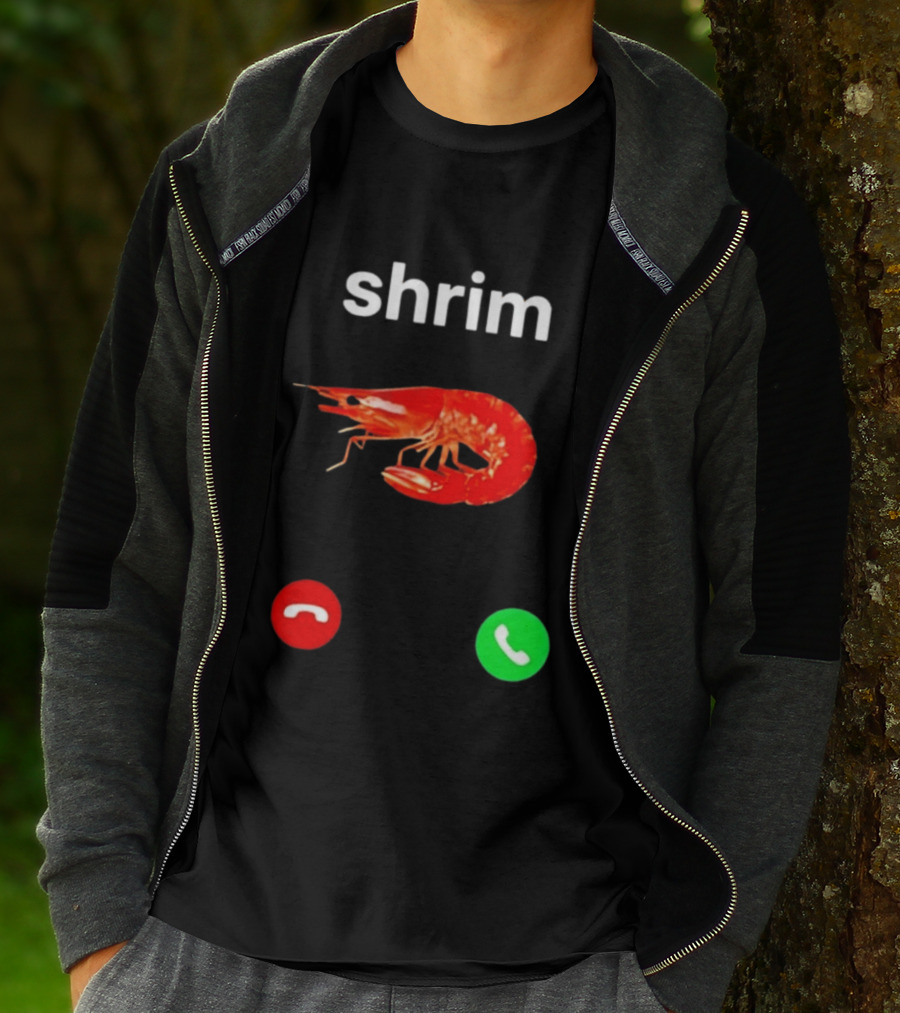 Shrim Incoming Call Screen Funny Phone Picture T-Shirt