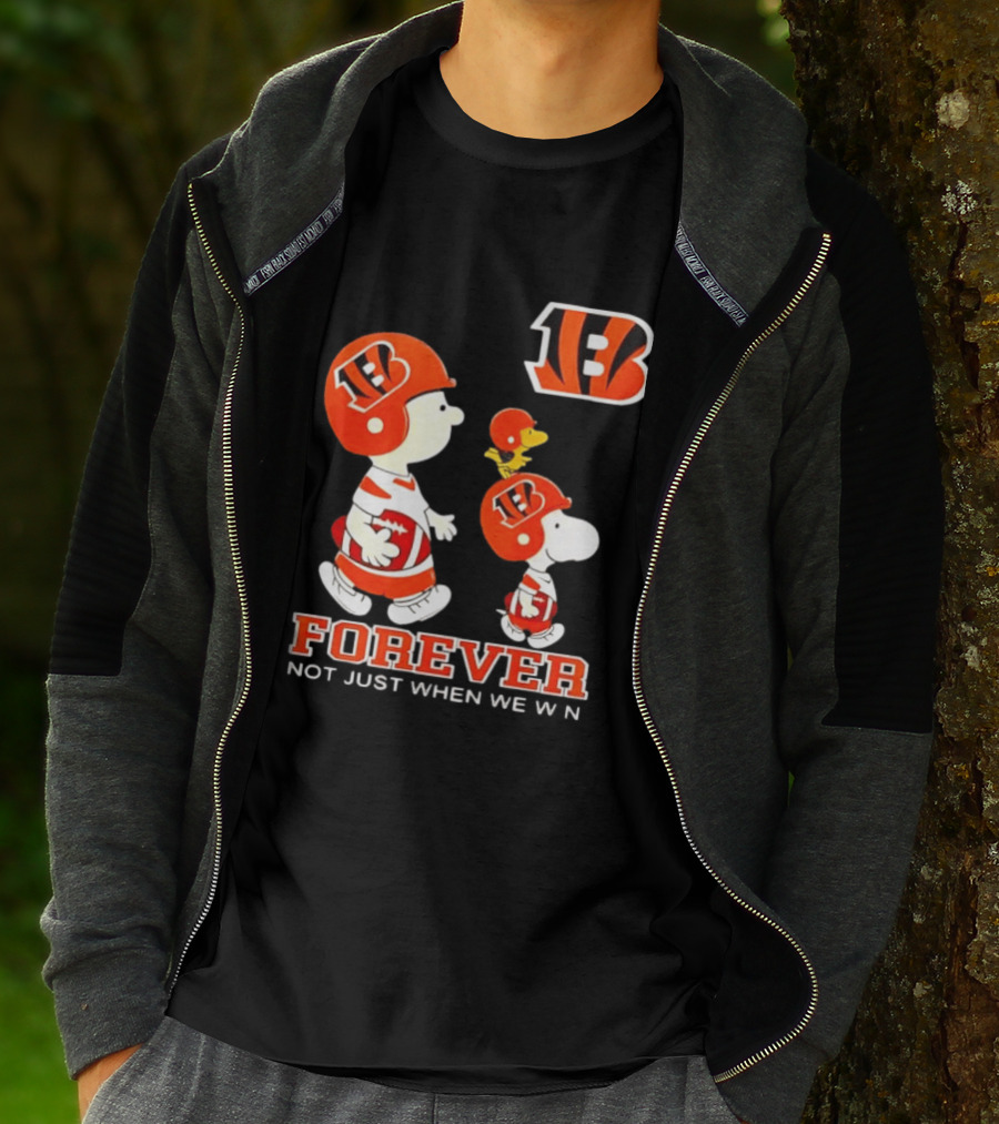 Cincinnati Bengals Forever Charlie Brown Snoopy Not Just When We Win T-Shirt