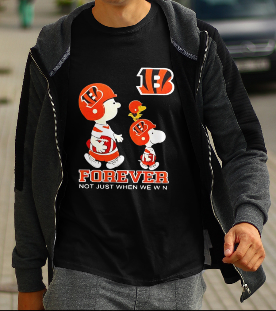 Cincinnati Bengals Forever Charlie Brown Snoopy Not Just When We Win T-Shirt