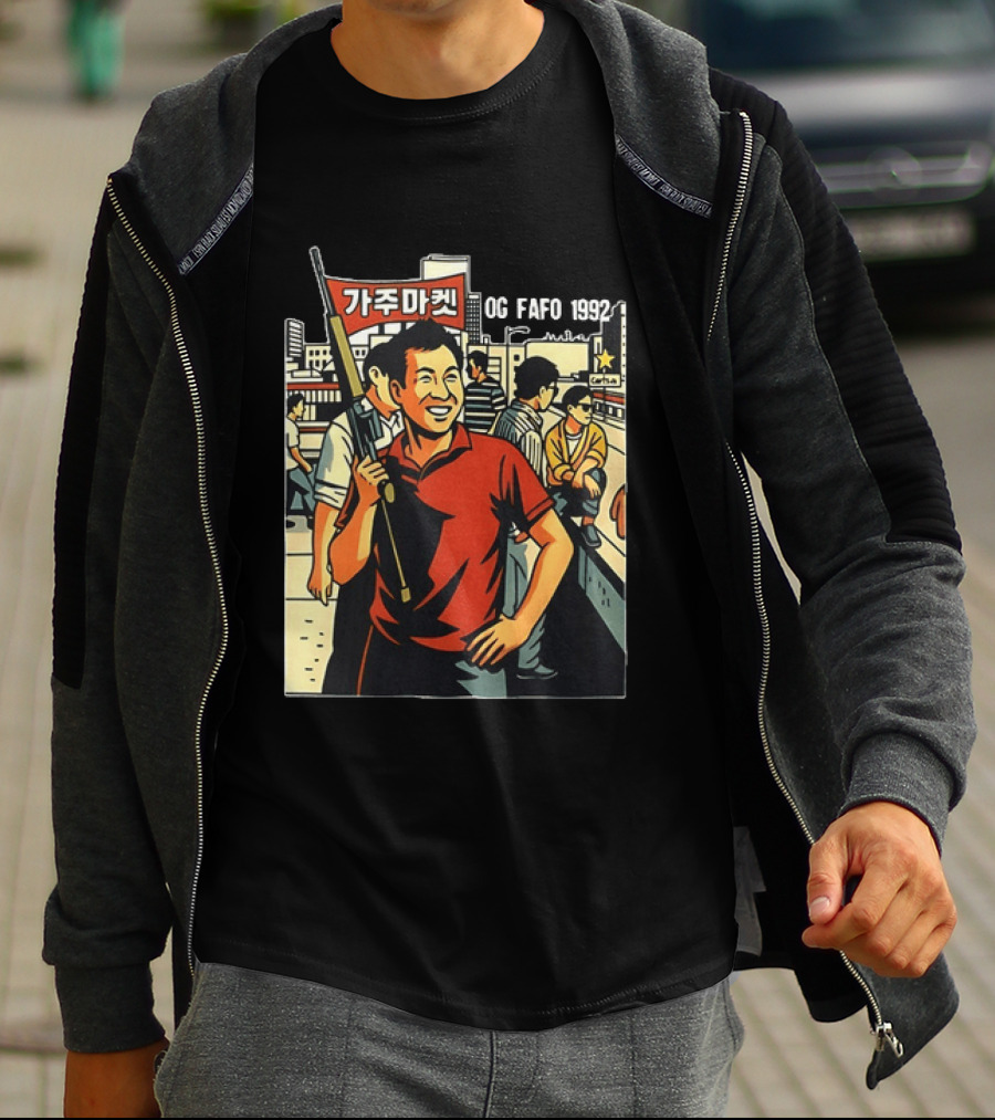 LA Riots 1992 Roof Korean Veterans Og Fafo T-Shirt