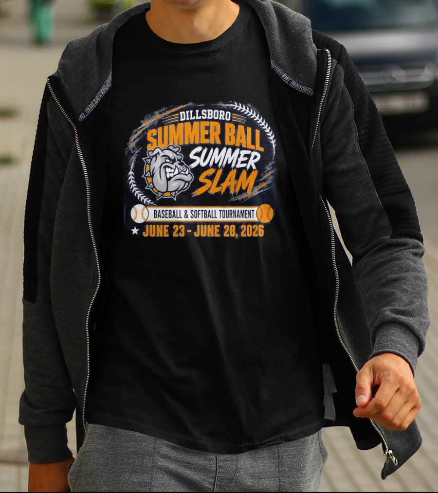 Dillsboro Summer Ball Summer Slam Baseball Softball Tournament June 23 28 2026 Bulldog T-Shirt