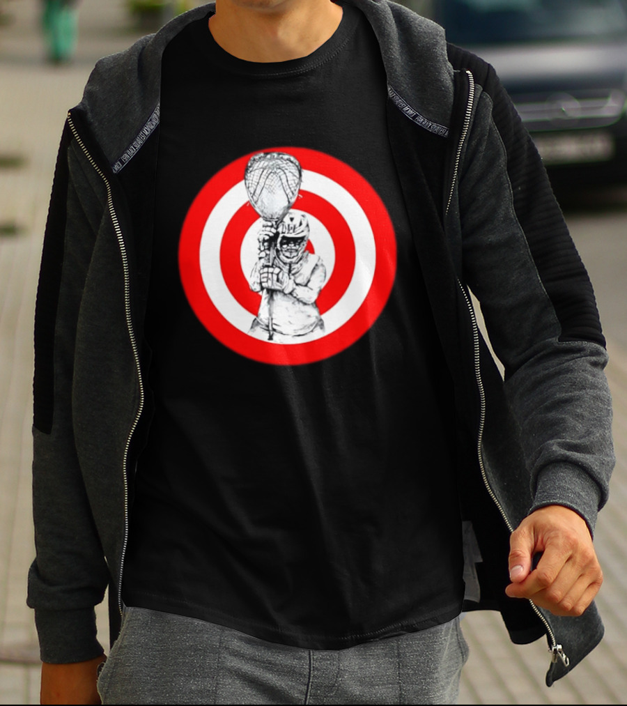 Lacrosse Player Bullseye Target Sport Athlete Competition Training Practice Goalkeeper T-Shirt