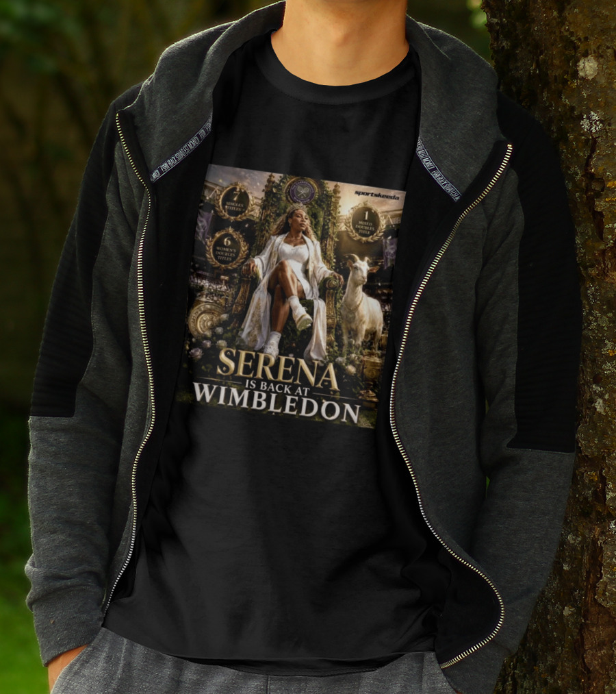 Serena Williams Is Back At Wimbledon 7 Singles 6 Women's Doubles 1 Mixed Doubles Titles T-Shirt