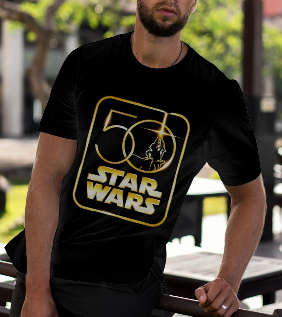 50 Year Anniversary Star Wars Luke Skywalker Princess Leia T-Shirt