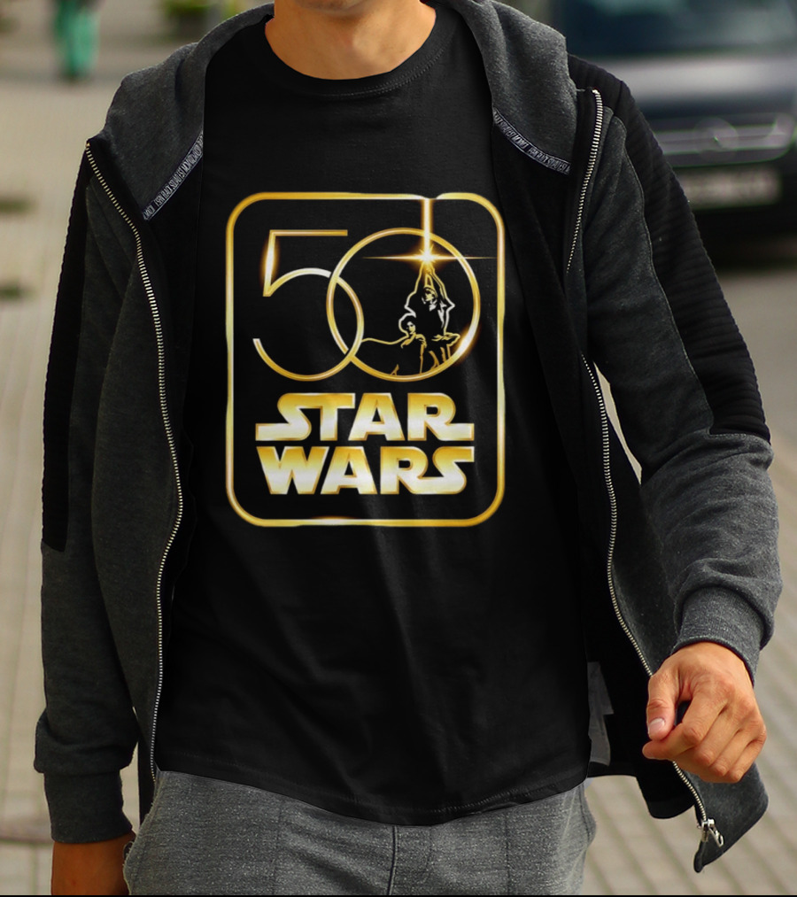 50 Year Anniversary Star Wars Luke Skywalker Princess Leia T-Shirt