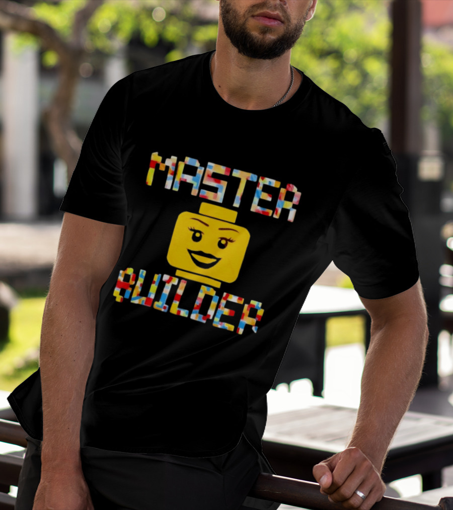 Master Builder Lego Minifigure Face Block Head T-Shirt