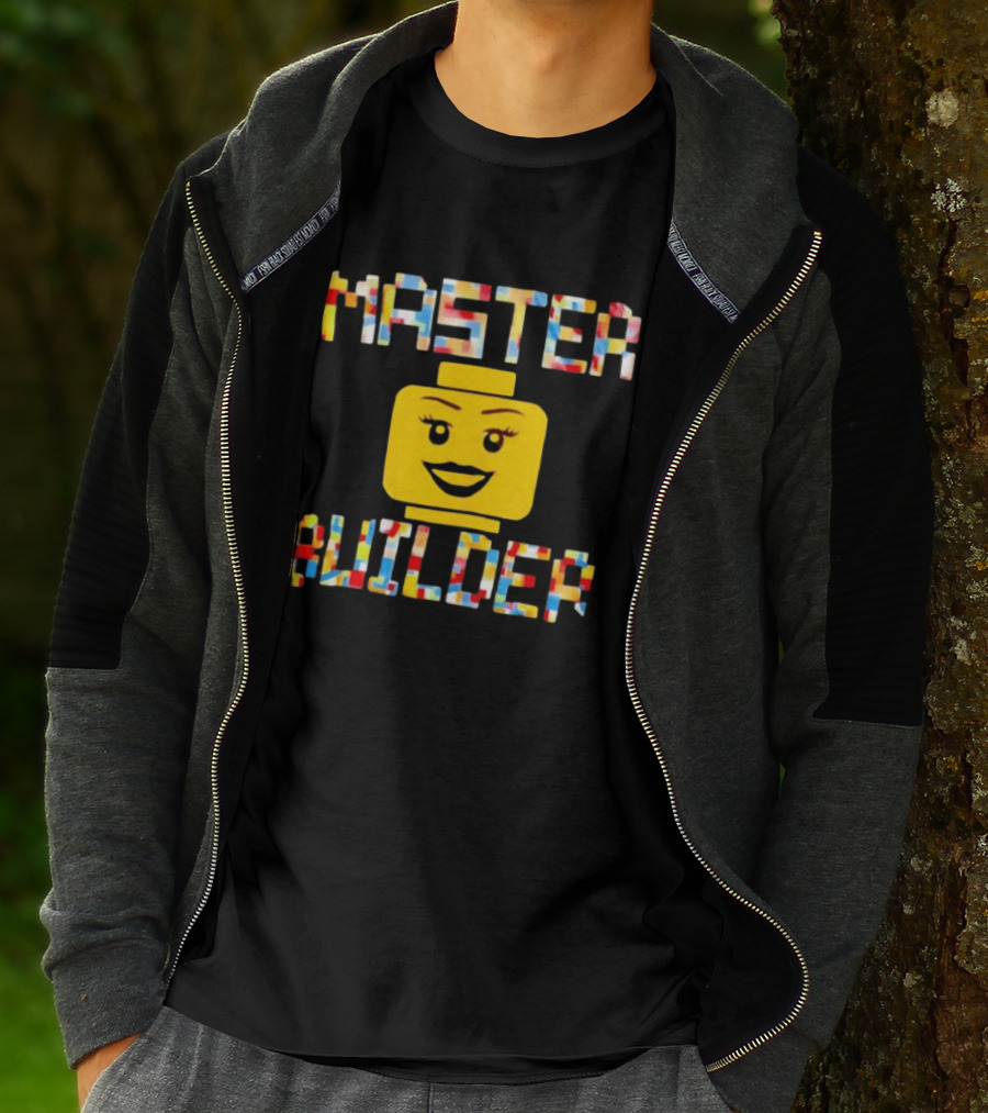 Master Builder Lego Minifigure Face Block Head T-Shirt