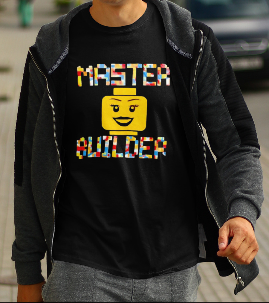 Master Builder Lego Minifigure Face Block Head T-Shirt