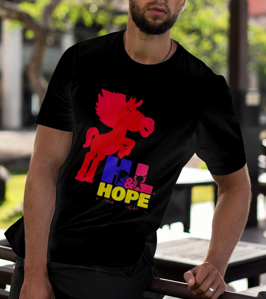 HL Hope GTMA Foundation Red Horse And Colorful Letters T-Shirt