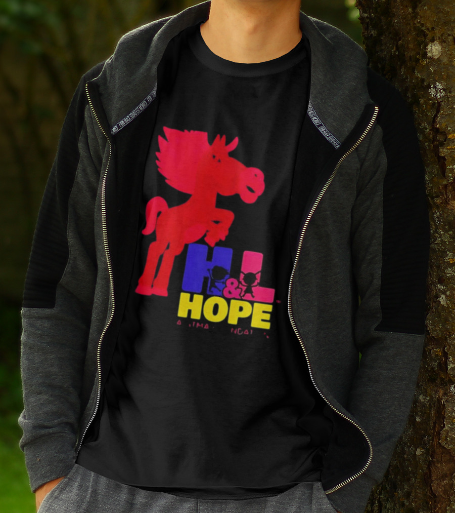 HL Hope GTMA Foundation Red Horse And Colorful Letters T-Shirt