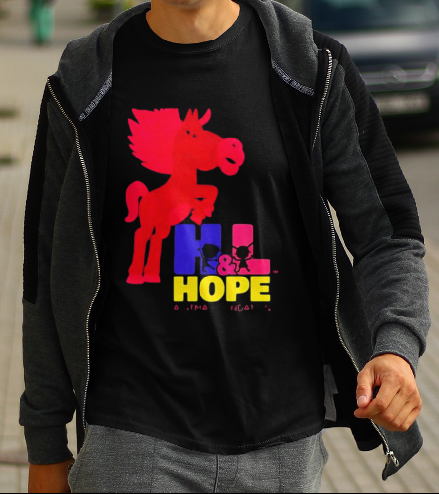HL Hope GTMA Foundation Red Horse And Colorful Letters T-Shirt