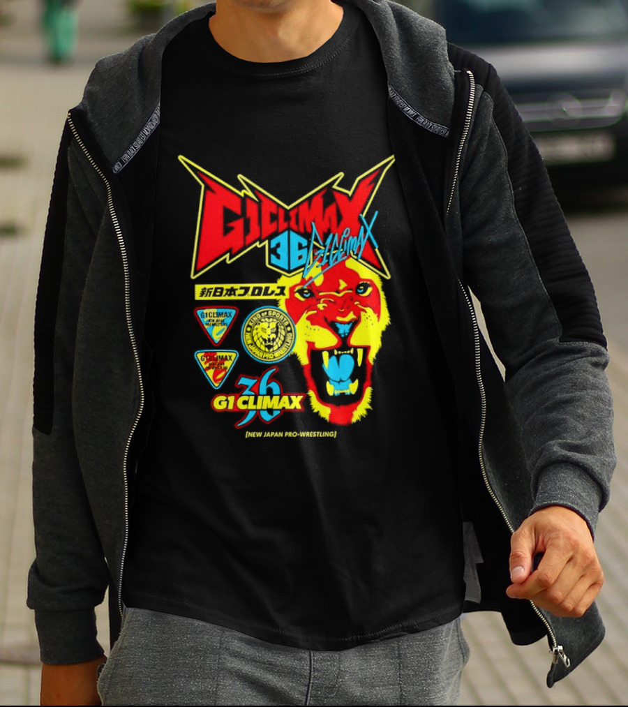 New Japan Pro Wrestling G1 Climax 36 Lion Mark King Of Sports Retro Wrestling T-Shirt