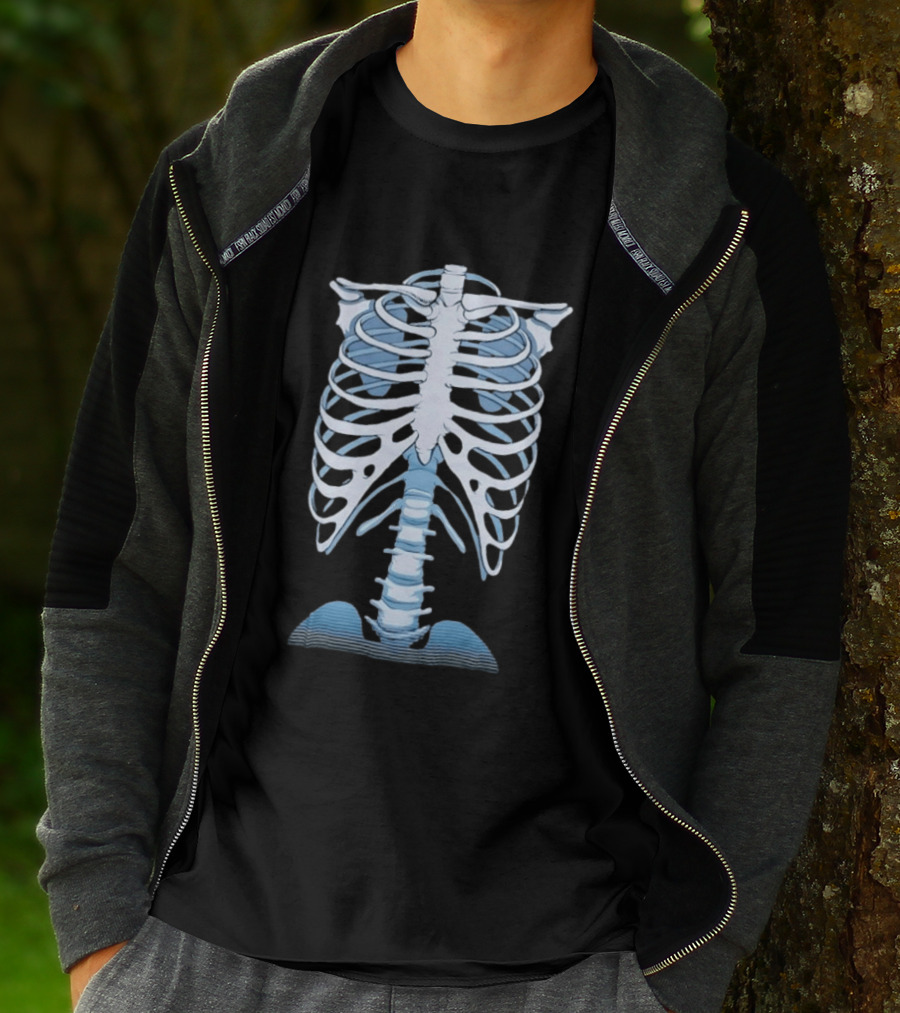 Human Rib Cage Vertebral Column Skeleton Anatomy T-Shirt