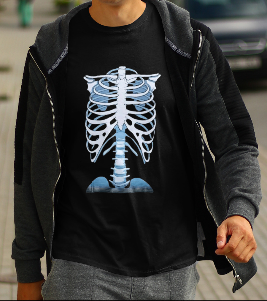 Human Rib Cage Vertebral Column Skeleton Anatomy T-Shirt