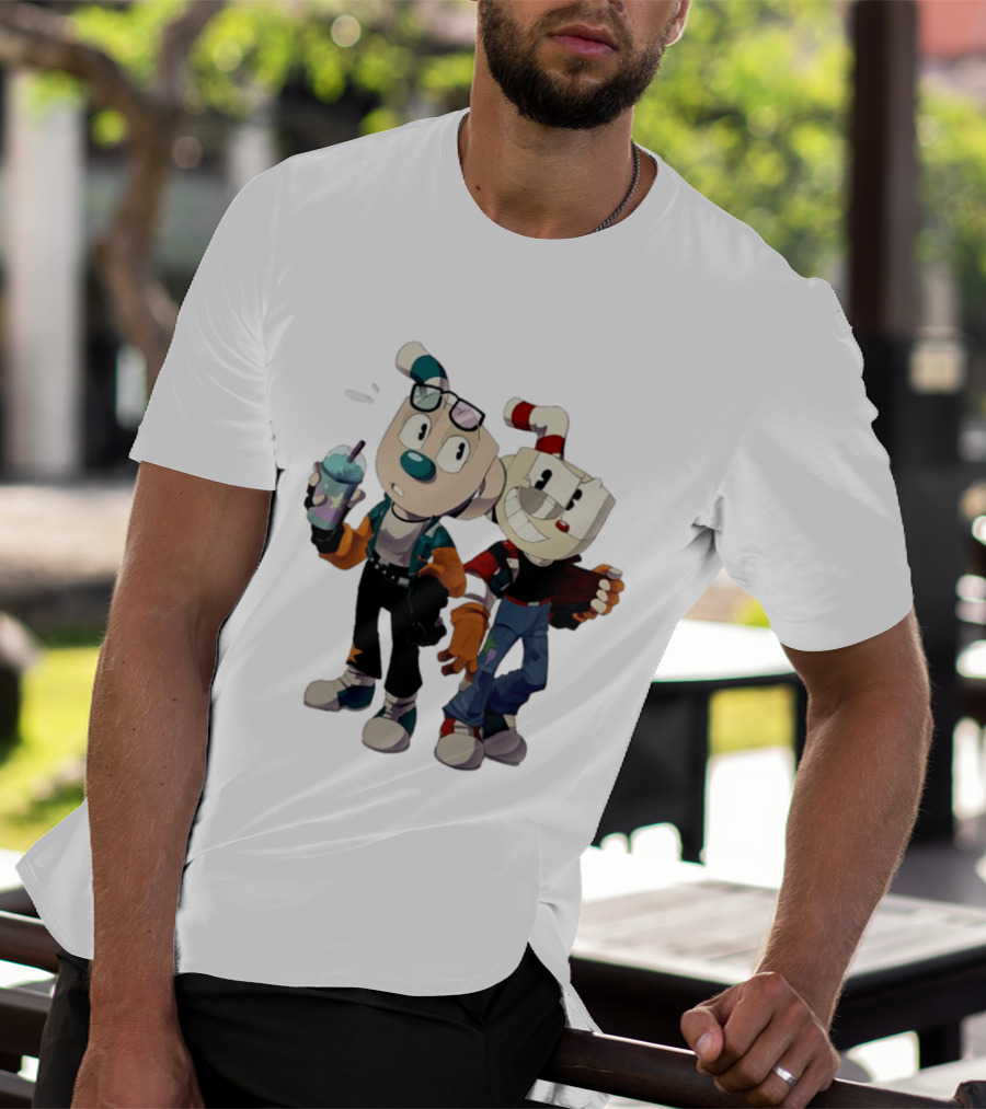 Cuphead And Man Cool Style Characters From Cuphead Video Game T-Shirt
