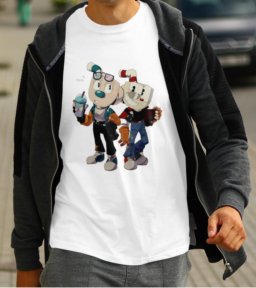 Cuphead And Man Cool Style Characters From Cuphead Video Game T-Shirt
