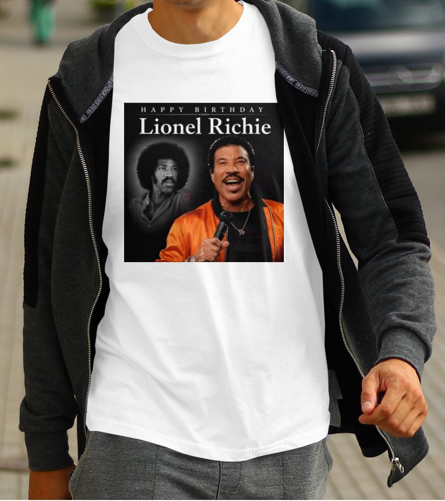 Happy Birthday Lionel Richie Vintage And Modern Singing Celebration T-Shirt