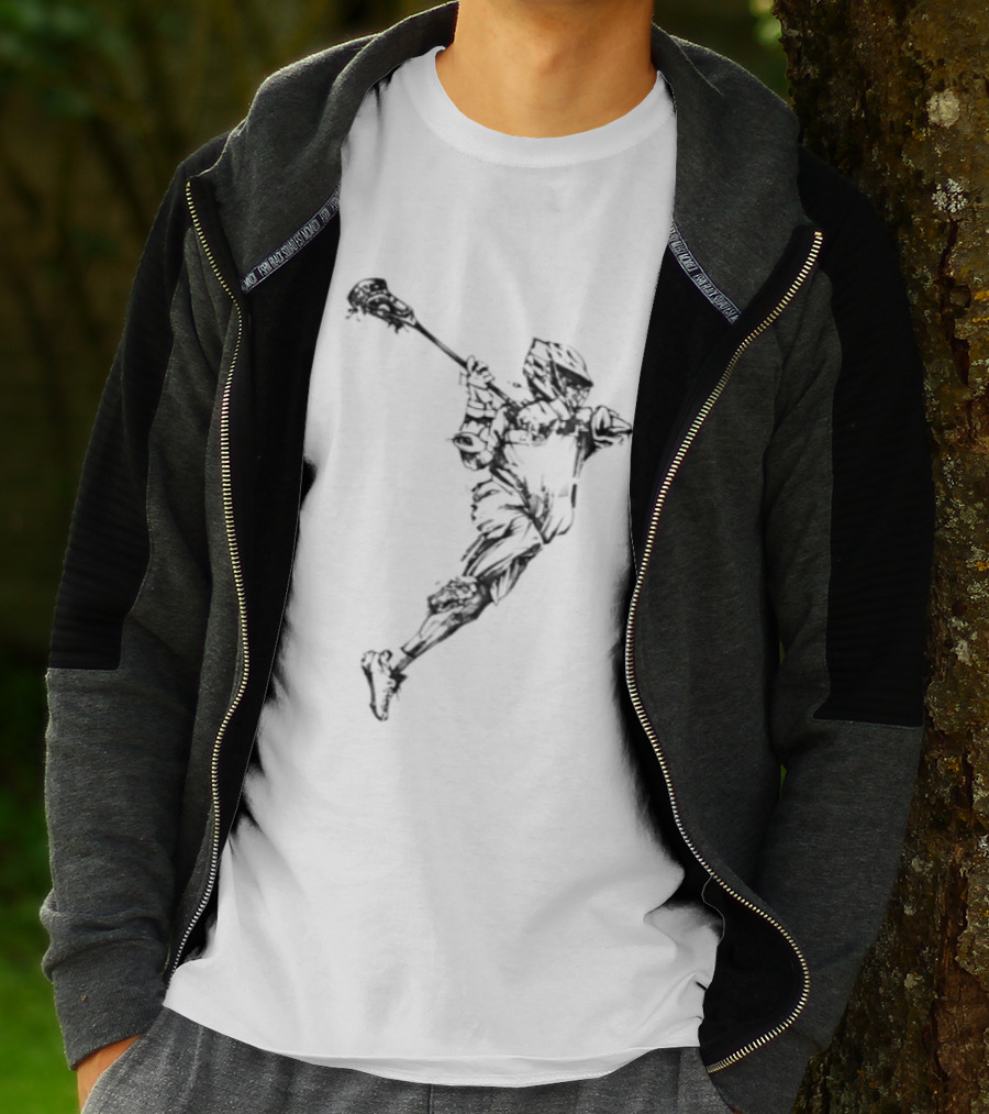 Lacrosse Athlete Dynamic Shot Preparation In Action T-Shirt