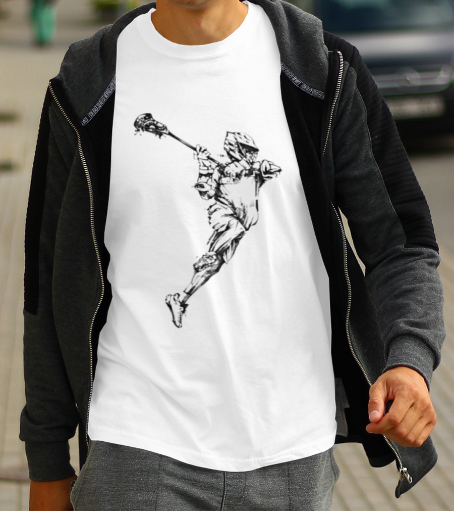 Lacrosse Athlete Dynamic Shot Preparation In Action T-Shirt