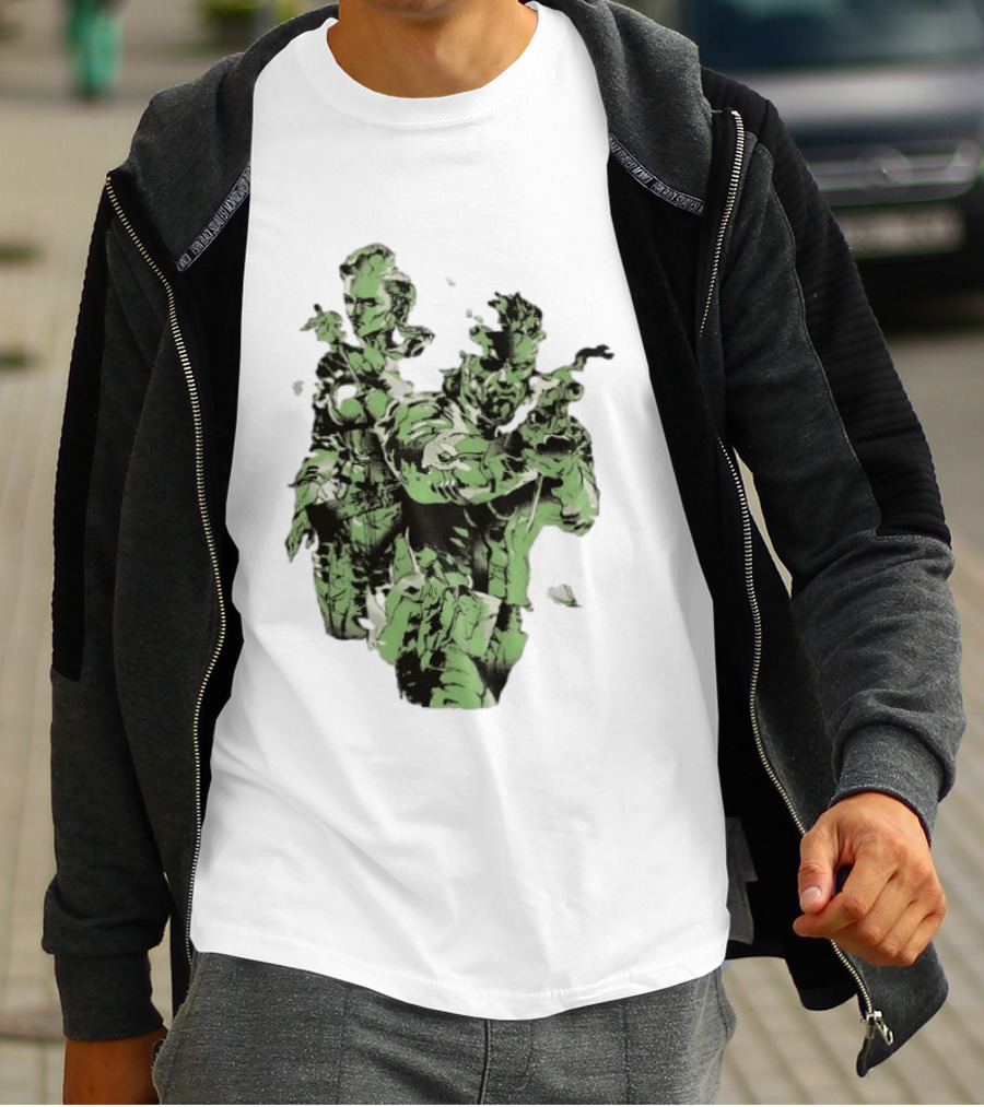 Naked Snake And The Boss Metal Solid 3 Snake Eater Iconic Duo Camouflage T-Shirt