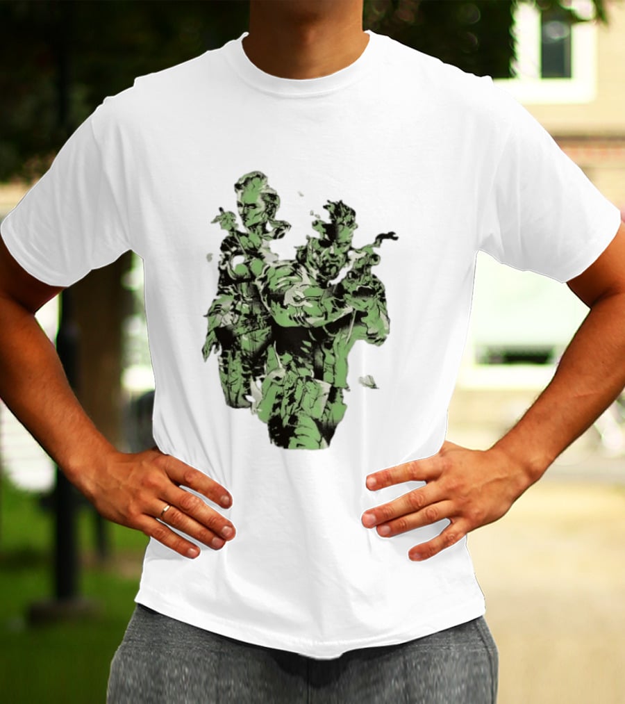 Naked Snake And The Boss Metal Solid 3 Snake Eater Iconic Duo Camouflage T-Shirt