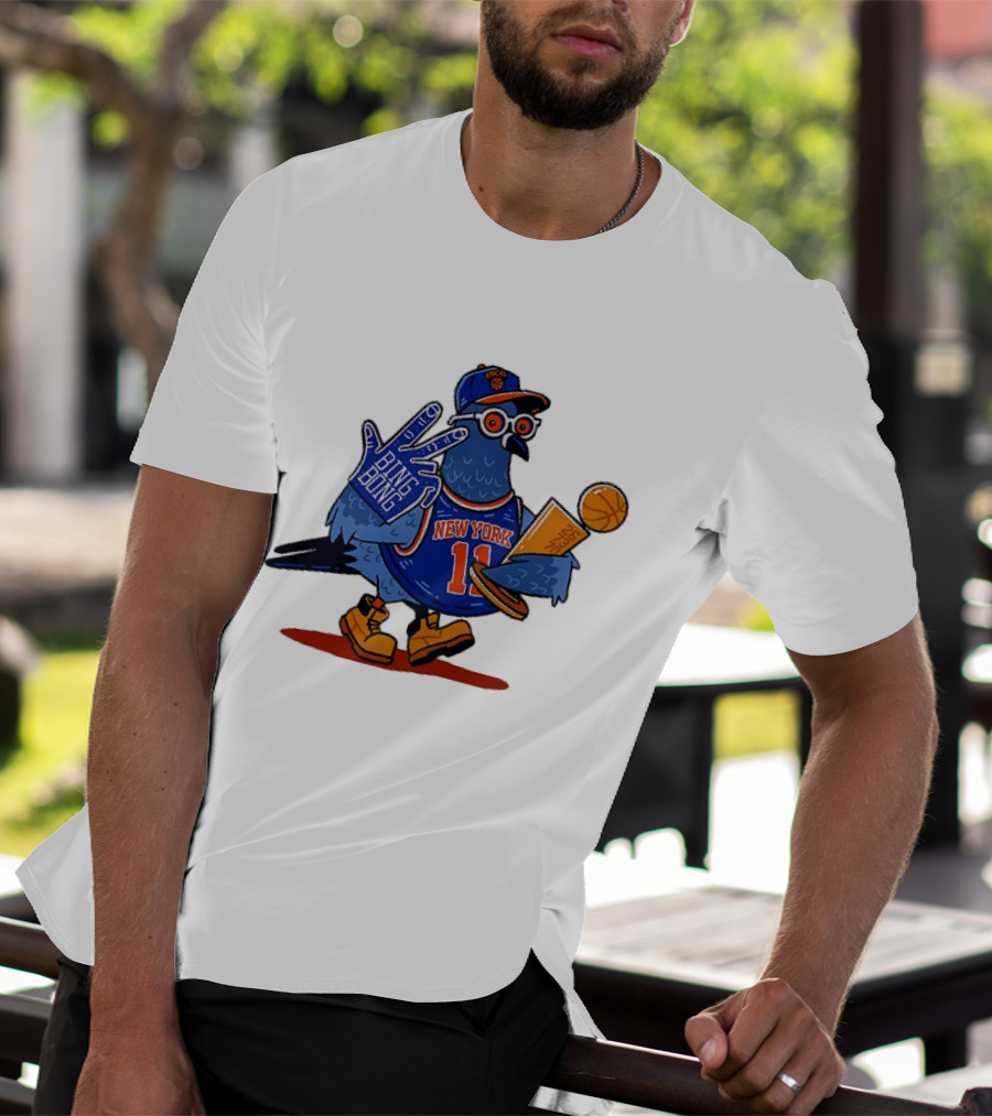 New York Knicks NBA Pigeon Bing Bong 26 73 70 Trophy T-Shirt