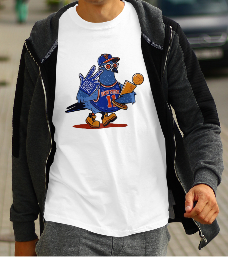 New York Knicks NBA Pigeon Bing Bong 26 73 70 Trophy T-Shirt