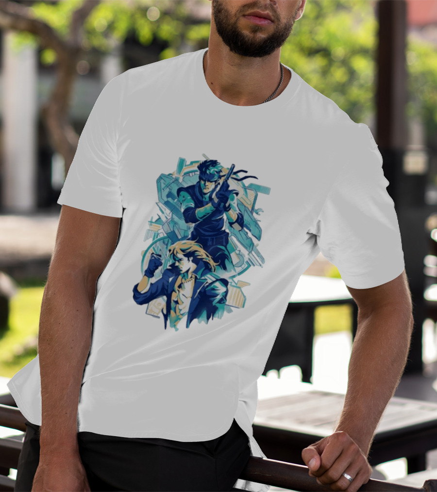 Solid Snake Frank Jaeger Tactical Espionage Metal Action T-Shirt