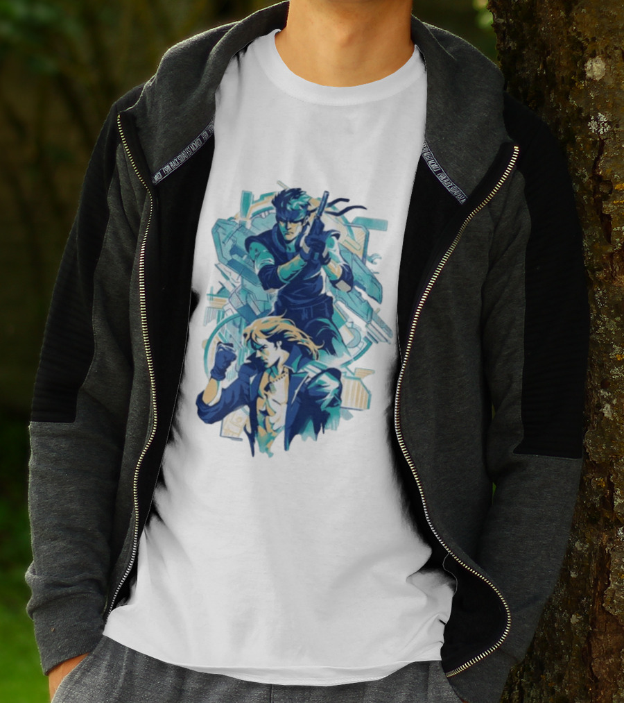 Solid Snake Frank Jaeger Tactical Espionage Metal Action T-Shirt